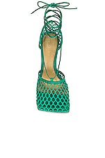 Bottega Veneta Stretch Ankle Strap Sandals in Acid Turquoise, view 4, click to view large image.