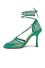 Bottega Veneta Stretch Ankle Strap Sandals in Acid Turquoise, view 5, click to view large image.