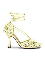 Bottega Veneta Stretch Lace Up Sandals in Lemon Washed, view 1, click to view large image.