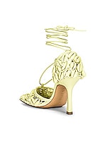 Bottega Veneta Stretch Lace Up Sandals in Lemon Washed, view 3, click to view large image.