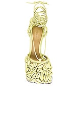 Bottega Veneta Stretch Lace Up Sandals in Lemon Washed, view 4, click to view large image.