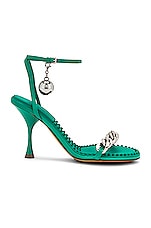 Bottega Veneta Dot Ankle Strap Sandals in Acid Turquoise, view 1, click to view large image.