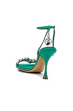 Bottega Veneta Dot Ankle Strap Sandals in Acid Turquoise, view 3, click to view large image.