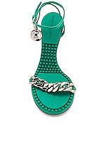 Bottega Veneta Dot Ankle Strap Sandals in Acid Turquoise, view 4, click to view large image.