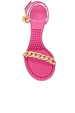 Bottega Veneta Dot Ankle Strap Sandals in Hollyhock, view 4, click to view large image.