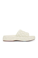 Bottega Veneta Stretch Padded Sandals in White, view 1, click to view large image.