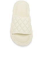Bottega Veneta Stretch Padded Sandals in White, view 4, click to view large image.