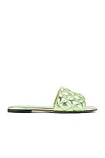Bottega Veneta Padded Flat Sandals in Pistachio, view 1, click to view large image.
