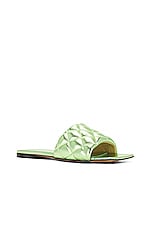 Bottega Veneta Padded Flat Sandals in Pistachio, view 2, click to view large image.