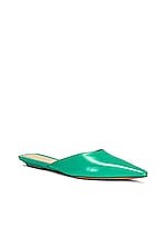 Bottega Veneta Point Slipper Flats in Acid Turquoise, view 2, click to view large image.