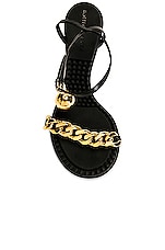 Bottega Veneta Dot Ankle Strap Sandals in Black, view 4, click to view large image.