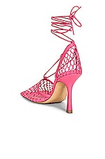 Bottega Veneta Stretch Lace-Up Sandals in Azalea, view 3, click to view large image.