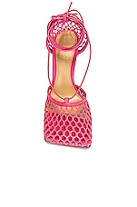 Bottega Veneta Stretch Lace-Up Sandals in Azalea, view 4, click to view large image.