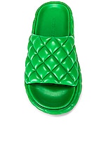 Bottega Veneta Stretch Padded Sandals in Parakeet, view 4, click to view large image.