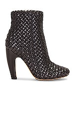 Bottega Veneta Mini Lido Weave Ankle Boots in Black, view 1, click to view large image.