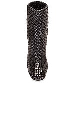 Bottega Veneta Mini Lido Weave Ankle Boots in Black, view 4, click to view large image.