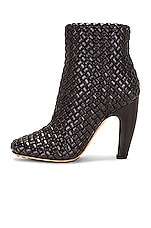 Bottega Veneta Mini Lido Weave Ankle Boots in Black, view 5, click to view large image.