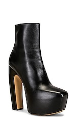 Bottega Veneta Wedge Ankle Boots in Black, view 2, click to view large image.