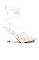 Bottega Veneta Dot Lace Up Sandals in White, view 1, click to view large image.