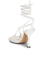 Bottega Veneta Dot Lace Up Sandals in White, view 3, click to view large image.