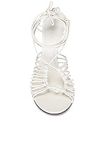 Bottega Veneta Dot Lace Up Sandals in White, view 4, click to view large image.