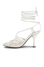 Bottega Veneta Dot Lace Up Sandals in White, view 5, click to view large image.