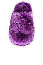 Bottega Veneta Shearling Resort Slides in Purple, view 4, click to view large image.