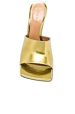 Bottega Veneta Stretch Mule Sandals in Gold, view 4, click to view large image.