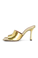 Bottega Veneta Stretch Mule Sandals in Gold, view 5, click to view large image.