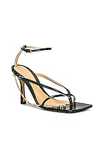 Bottega Veneta Stretch Ankle Strap Sandals in Inkwell, view 2, click to view large image.