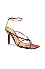 Bottega Veneta Stretch Ankle Strap Sandals in Apple Candy, view 2, click to view large image.