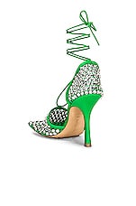 Bottega Veneta Sparkle Stretch Lace-Up Sandals in Parakeet, view 3, click to view large image.