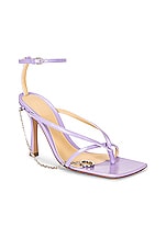 Bottega Veneta Stretch Ankle Strap Sandals in Wisteria, view 2, click to view large image.
