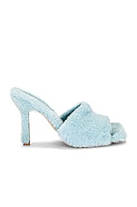 Bottega Veneta Cozy Stretch Mule Sandals in Pale Blue, view 1, click to view large image.