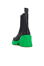 Bottega Veneta Flash Ankle Boots in Black & Parakeet, view 3, click to view large image.