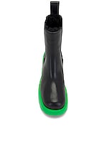 Bottega Veneta Flash Ankle Boots in Black & Parakeet, view 4, click to view large image.
