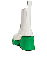 Bottega Veneta Flash Ankle Boots in White & Parakeet, view 3, click to view large image.
