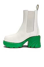 Bottega Veneta Flash Ankle Boots in White & Parakeet, view 5, click to view large image.