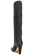 Bottega Veneta Mini Lido Weave Knee Boots in Black, view 3, click to view large image.