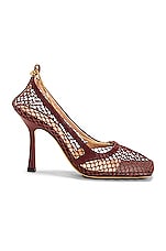 Bottega Veneta Stretch Lace Up Sandal in Cherry, view 1, click to view large image.
