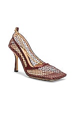 Bottega Veneta Stretch Lace Up Sandal in Cherry, view 2, click to view large image.