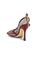 Bottega Veneta Stretch Lace Up Sandal in Cherry, view 3, click to view large image.