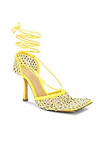 Bottega Veneta Stretch Lace Up Sandal in Lighthouse, view 2, click to view large image.