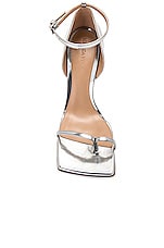 Bottega Veneta Stretch Sandal in Silver, view 4, click to view large image.