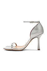 Bottega Veneta Stretch Sandal in Silver, view 5, click to view large image.