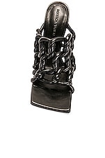 Bottega Veneta Stretch Mule Sandal in Black, view 4, click to view large image.