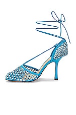 Bottega Veneta Stretch Lace Up Sandal in Pool, view 5, click to view large image.