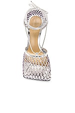 Bottega Veneta Stretch Lace Up Sandal in Purple & Silver, view 4, click to view large image.