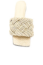 Bottega Veneta Lido Flat Sandal in White, view 4, click to view large image.