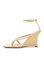 Bottega Veneta Stretch Ankle Strap Wedge Sandal in Cane Sugar, view 5, click to view large image.